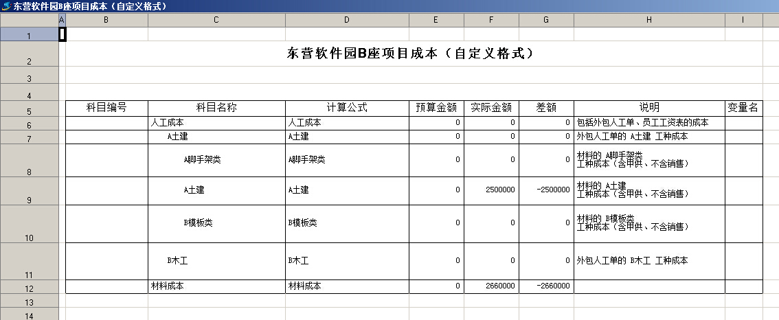 自定义表格